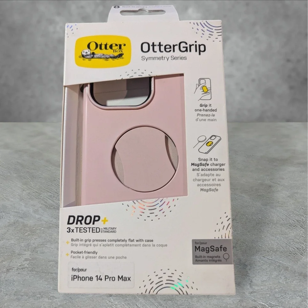 A1. OtterBox OtterGrip Symmetry Case for Apple‎ iPhone 14 Pro Max Pink See Descr